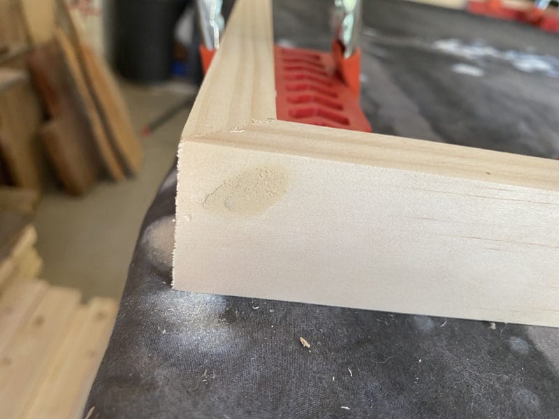 wood filler on nail hole