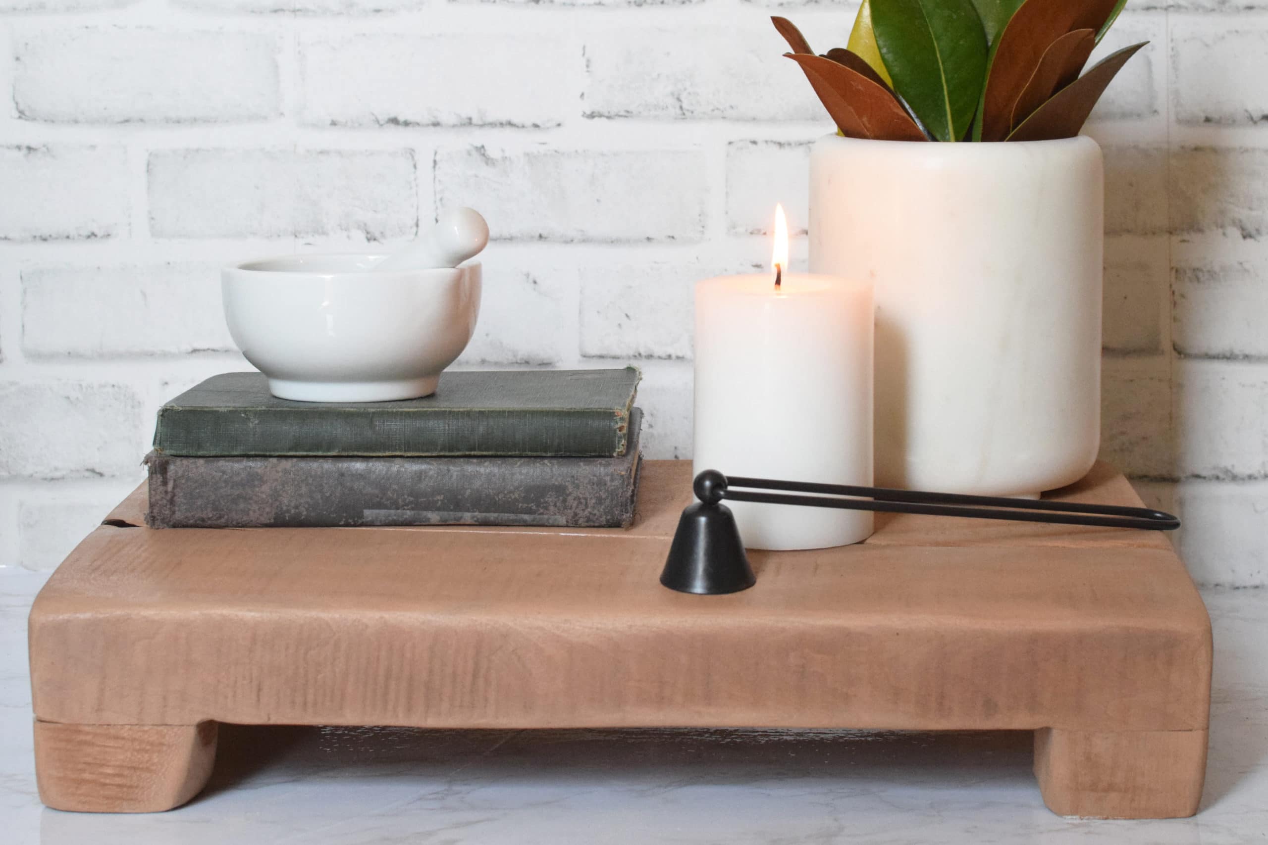 vintage wood riser DIY