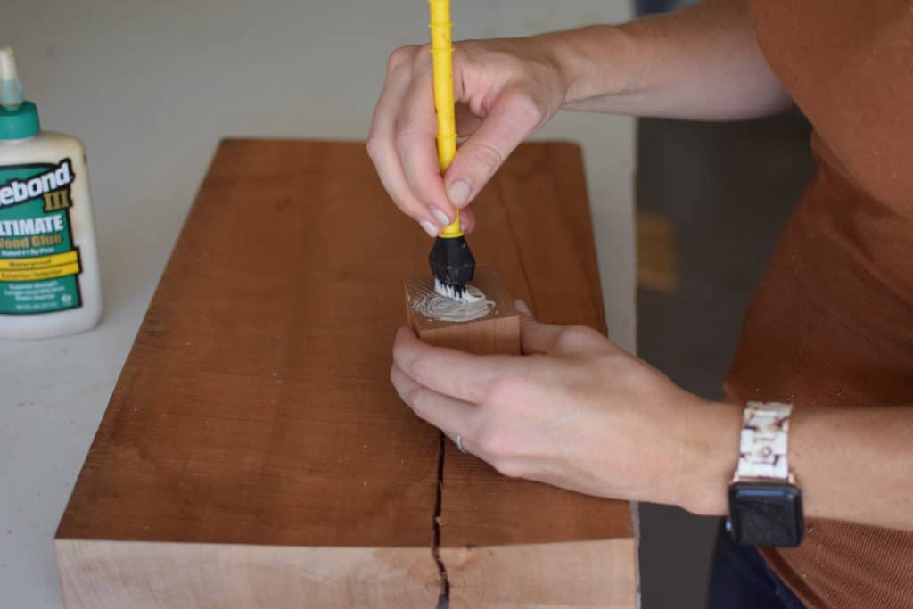 gluing legs on vintage riser