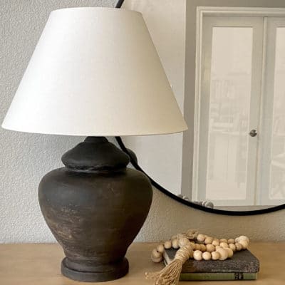 how to make Aged stone pottery lamp DIY