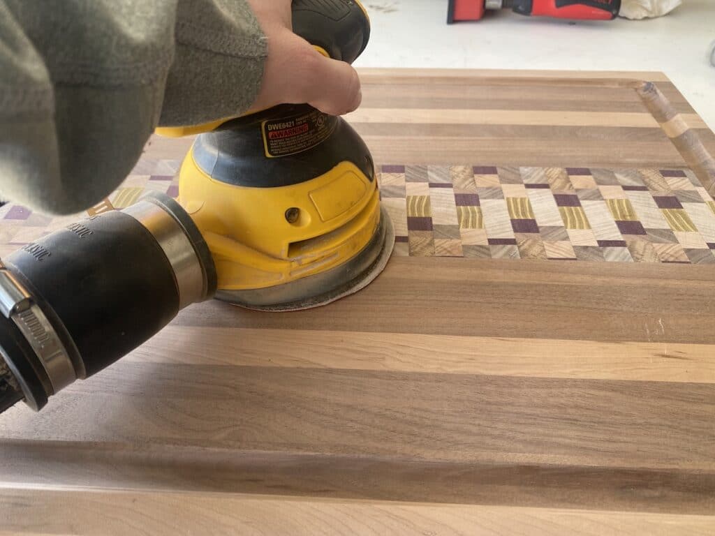 Cutting board with different woods