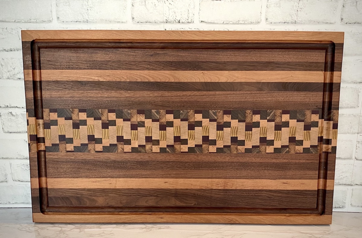 End Grain Cutting Board from Scrap Wood with a Juice Groove