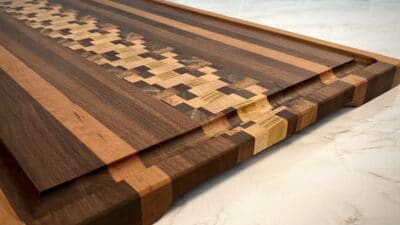 Cutting board from raw wood