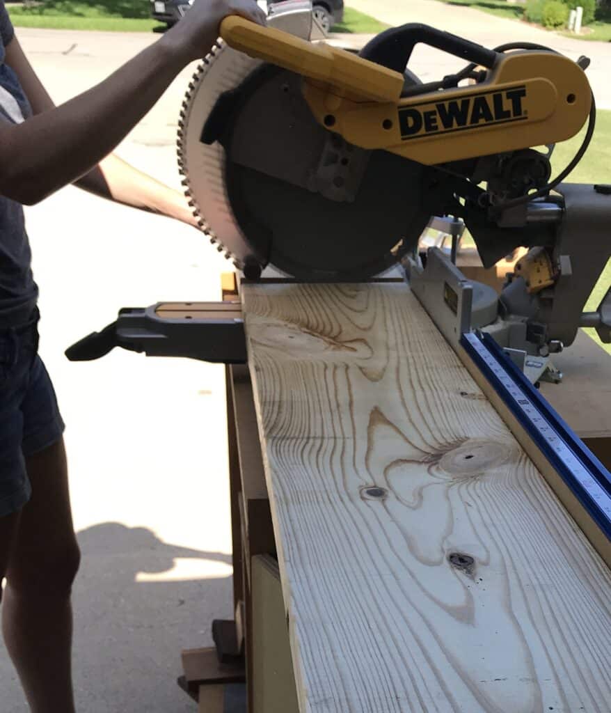 cutting the coffee table pieces