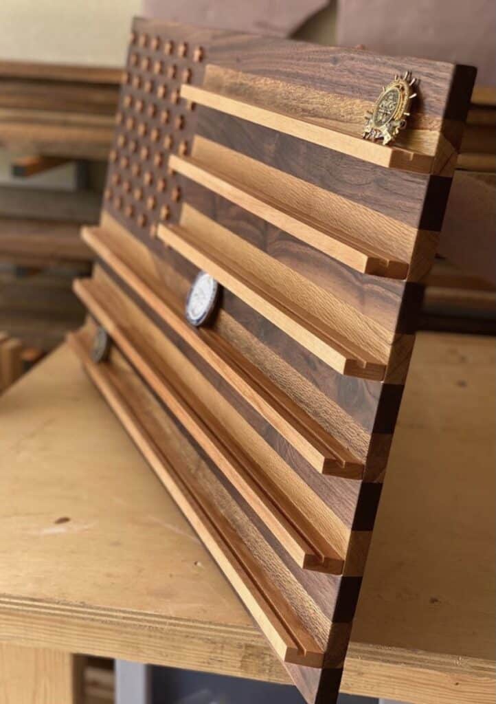 rustic wooden american flag finished