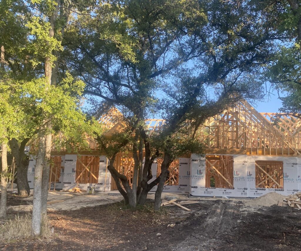 front elevation new home framing