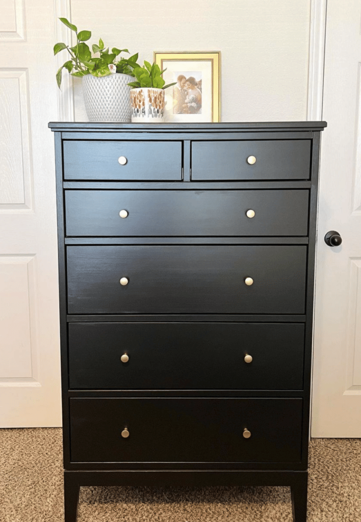 dresser painted in black