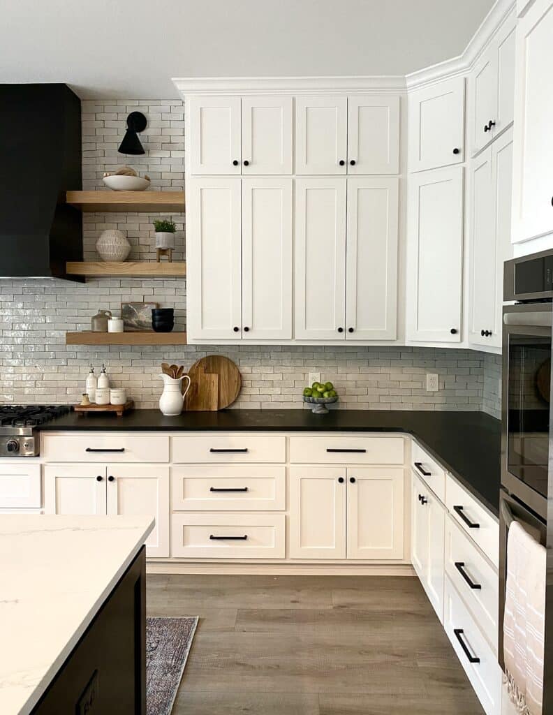 view of upper cabinets in our kitchen