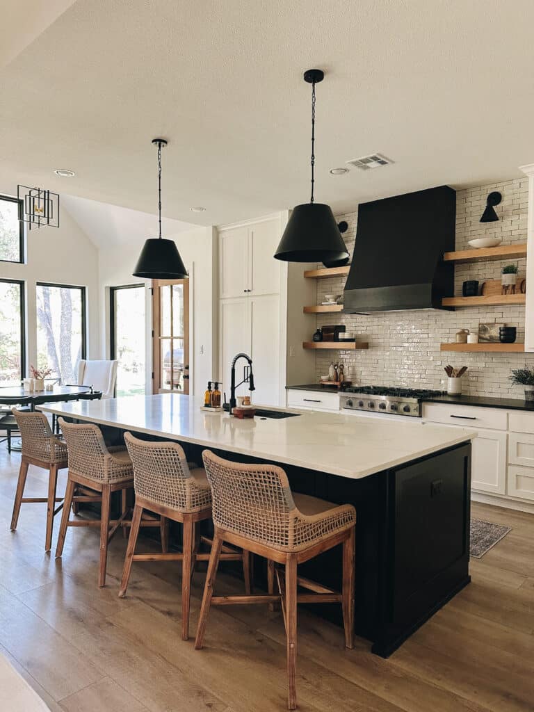 how high to hang pendants above kitchen island countertop