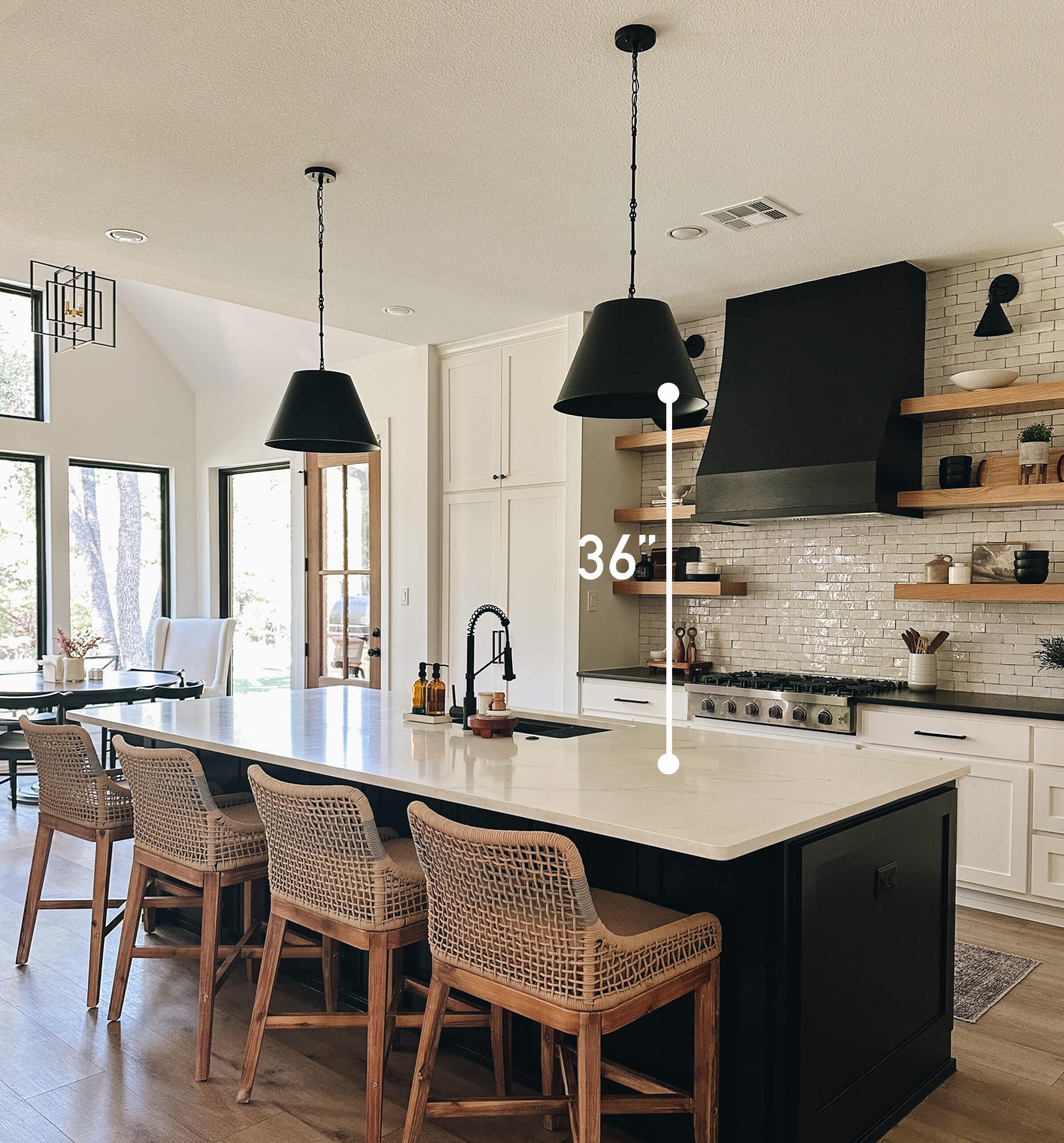 How High to Hang Lights Above Kitchen Island Counters