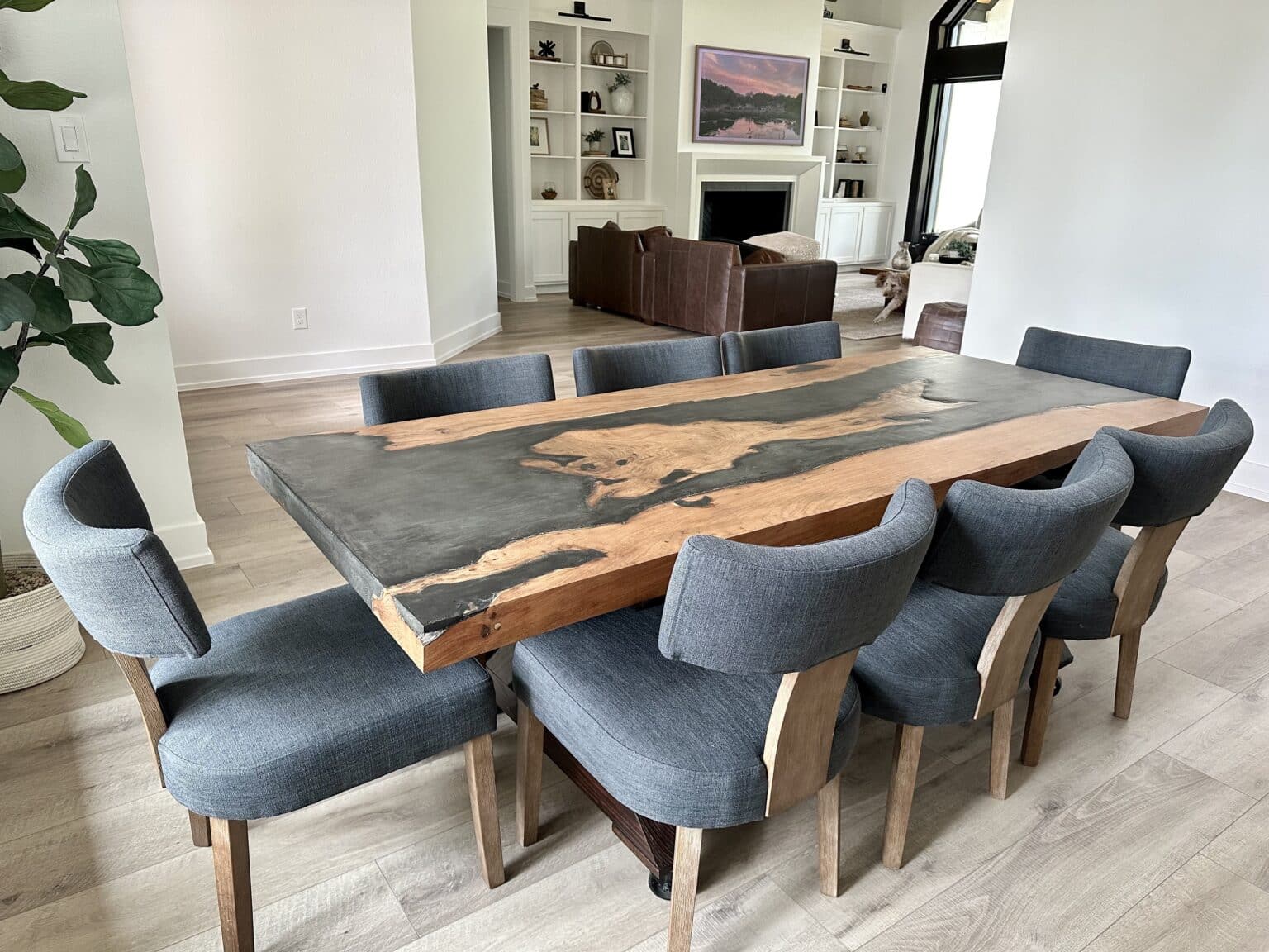 River Table with Mesquite Wood and Black Concrete : The Accent Piece