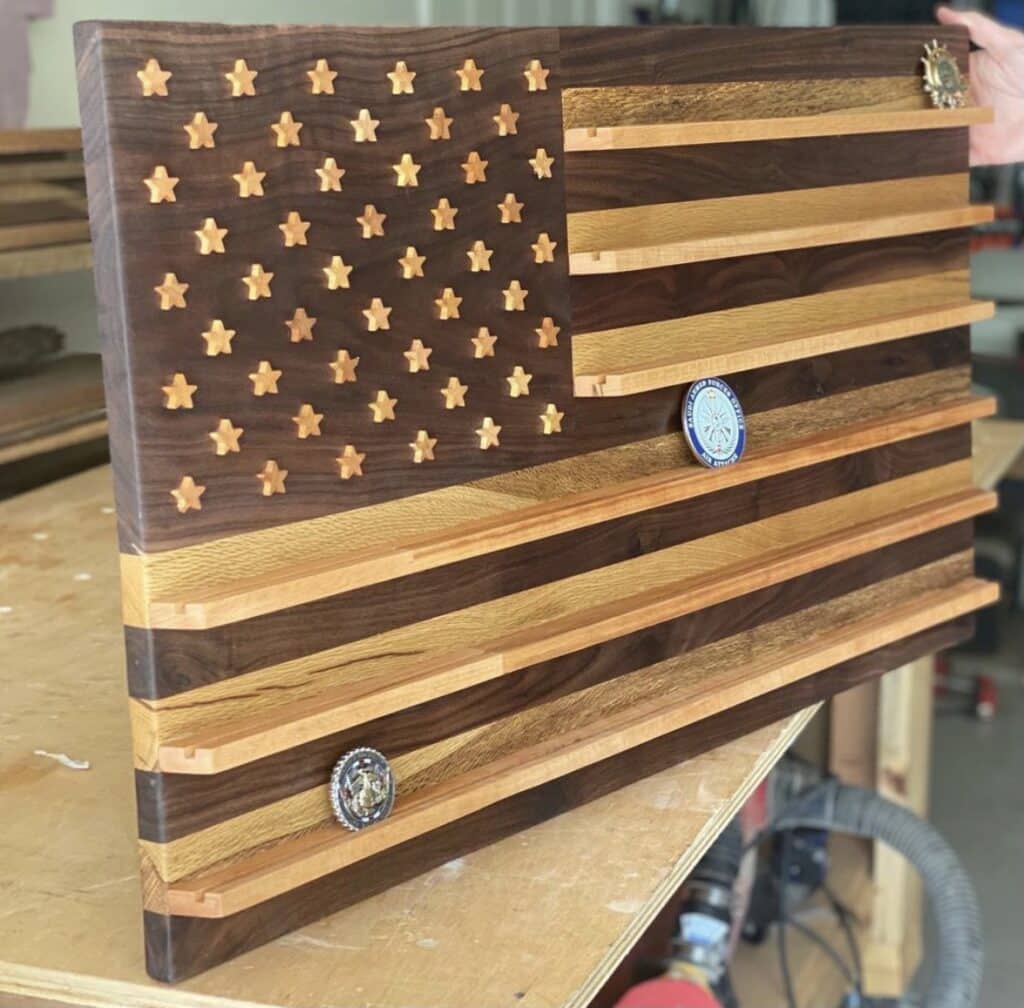 rustic wood american flag finished