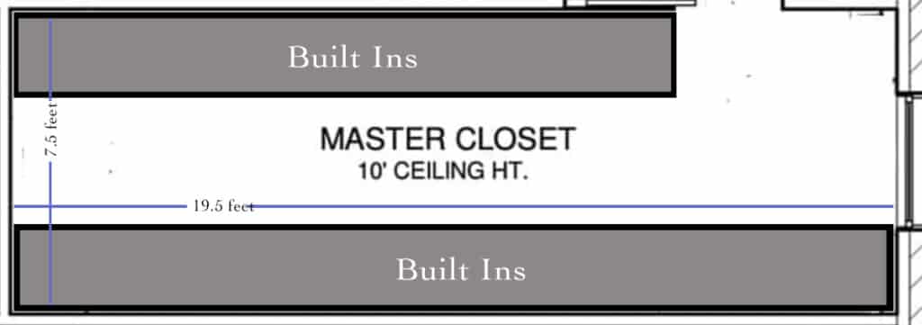 master bedroom closet dimensions